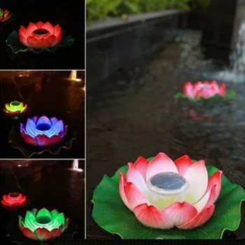 

Solar Powered Led Lotus Flower Lamp Water Resistant Outdoor Floating Pond Night-Light For Garden Pool Party Garden Decoration