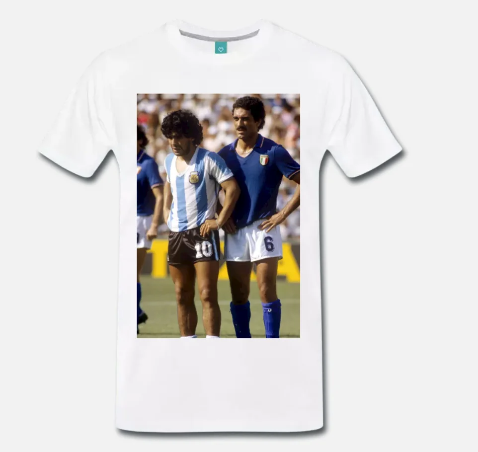 

T-SHIRT ITALIA MUNDIAL SPAGNA 82 GENTILE MARADONA ANNI 80 1 S-M-L-XL-2XL-3XL