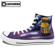 Designer Athletic Sneakers Mens Womens Converse Brand Canvas Shoes Galaxy Stars Police Box Hand Painted Skateboarding Shoe