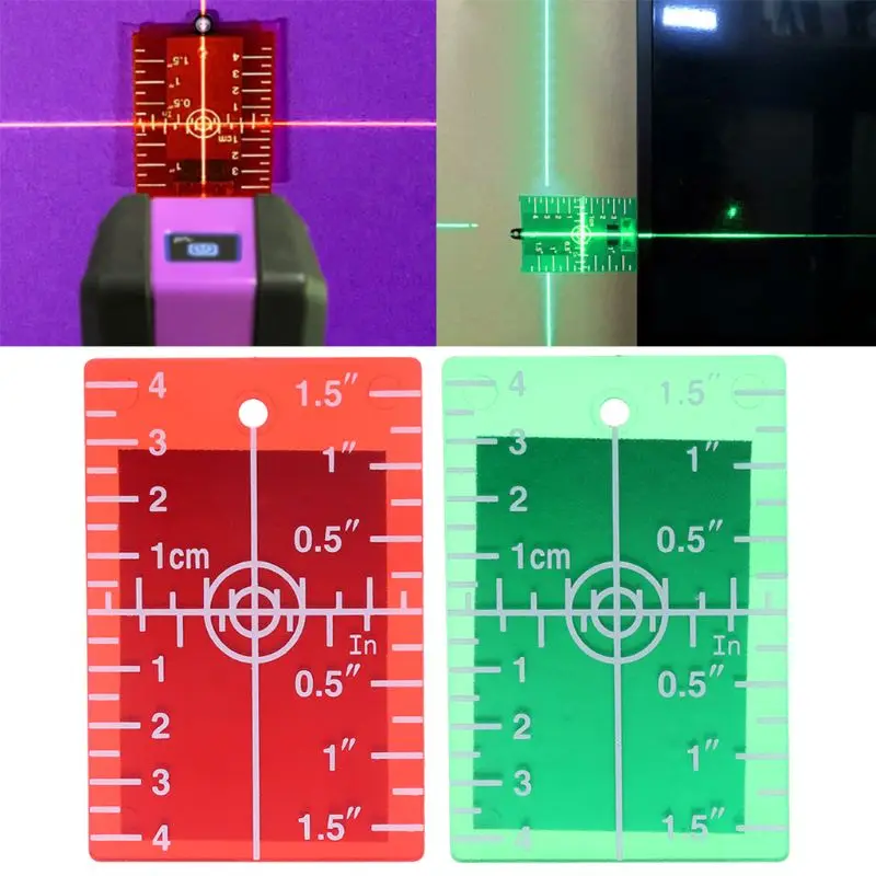 

Drop&Wholesale Laser Target Card Plate For Green and Red Laser Level Target Plate inch/cm APR28