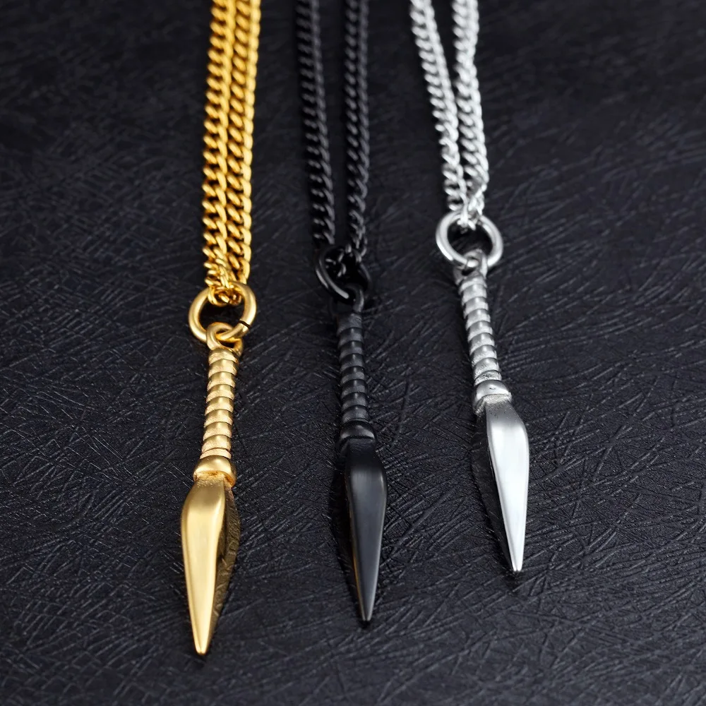 Bela Personalized Men's 48mm Spearhead Necklace in Stainless Steel | Украшения и аксессуары