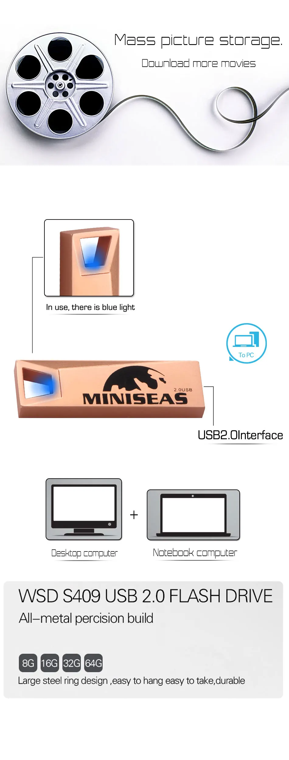 Miniseas USB флеш-накопитель 2017 цветной 8 ГБ 16 ГБ 32 ГБ 64 ГБ флеш-накопитель Флешка флеш-накопитель Memory USB Stick U диск для хранения