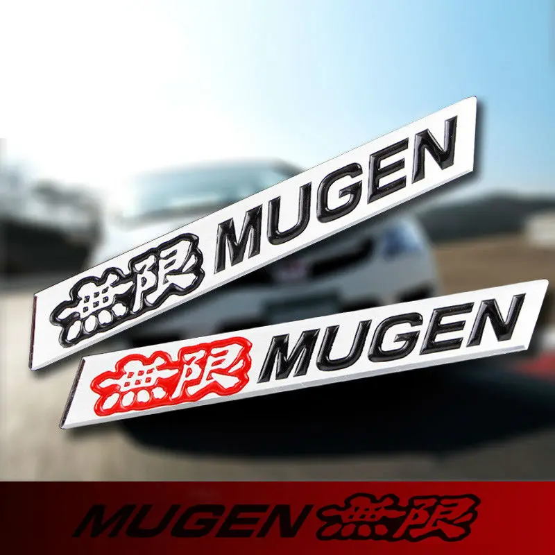 

3D Aluminum Mugen Emblem Chrome Logo Rear Badge Car Trunk Sticker Car Styling for Honda Civic Accord CRV Fit and so on