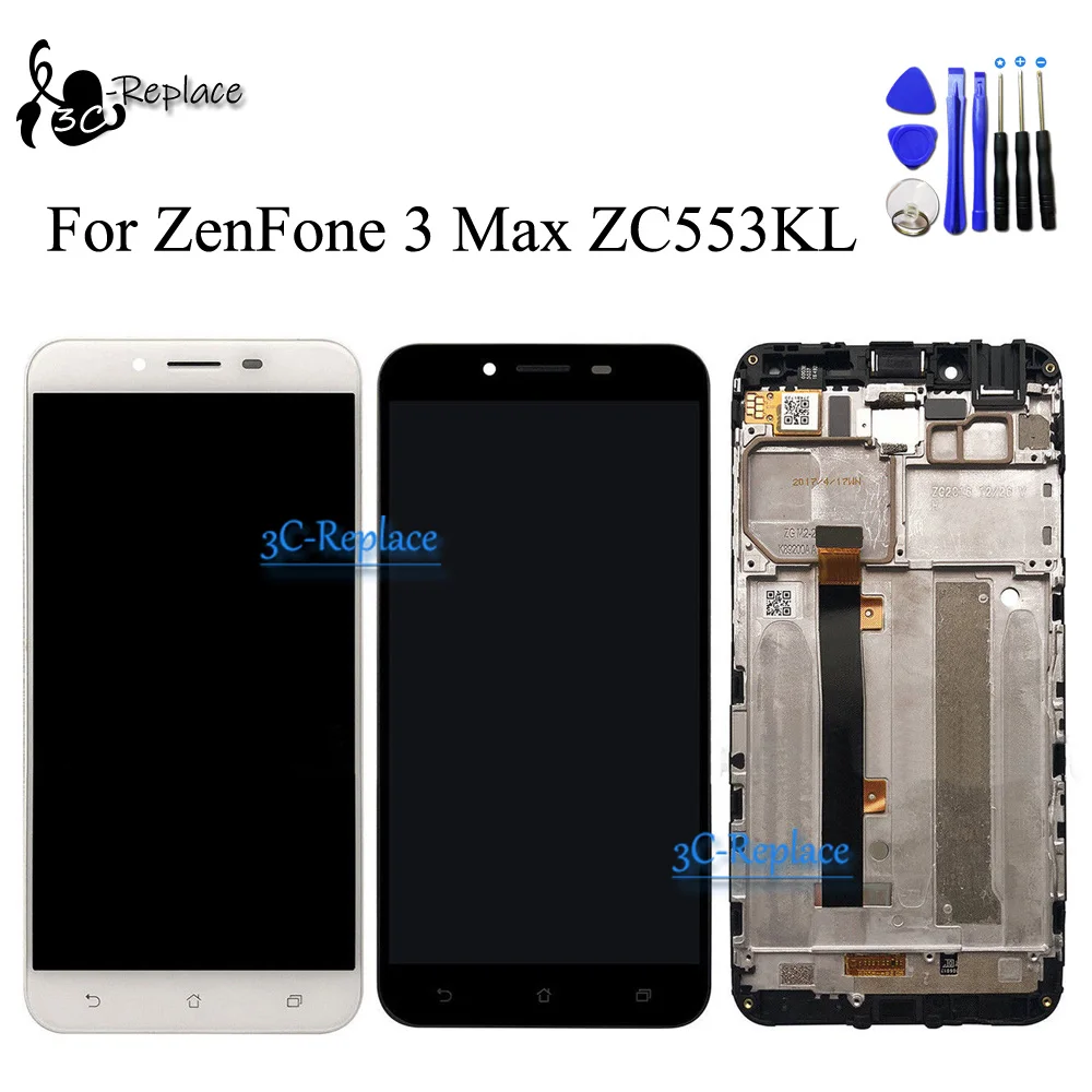 Untuk Asus Zenfone 3 Max Zc553kl X00dd X00dda X00ddb Tampilan Lcd Layar Sentuh Rakitan Digitizer Dengan Alat Gratis Bingkai Ponsel Layar Lcd Aliexpress