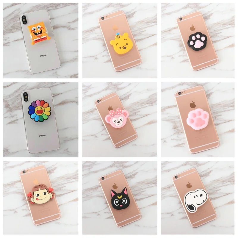 

Universal Mount Phone Holder Expanding socket Cartoon Phone Stand Grip Universal Flexible Cellphone Holder For iphone xiaomi