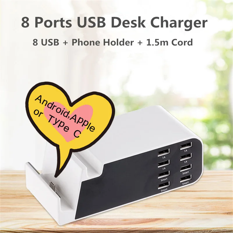 

Go2linK Best Selling 8 Port USB Charger Micro USB Type C Charging Dock For Huawei Honor 8 Note 8 Nova G9 Plus Mate 9 Pro