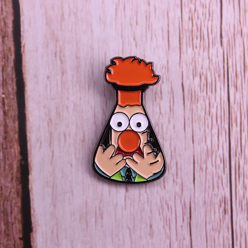 Beaker Эмаль Булавка поп культура иконы beaker moppet Нагрудный значок шляпа чутье дополнение Веселая химическая коллекция