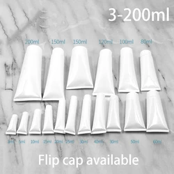 Free Shipping 3ml-200ml White Plastic Soft Tube Cosmetic Container Facial Cleanser Hand Cream Shampoo Packing Squeeze Bottles