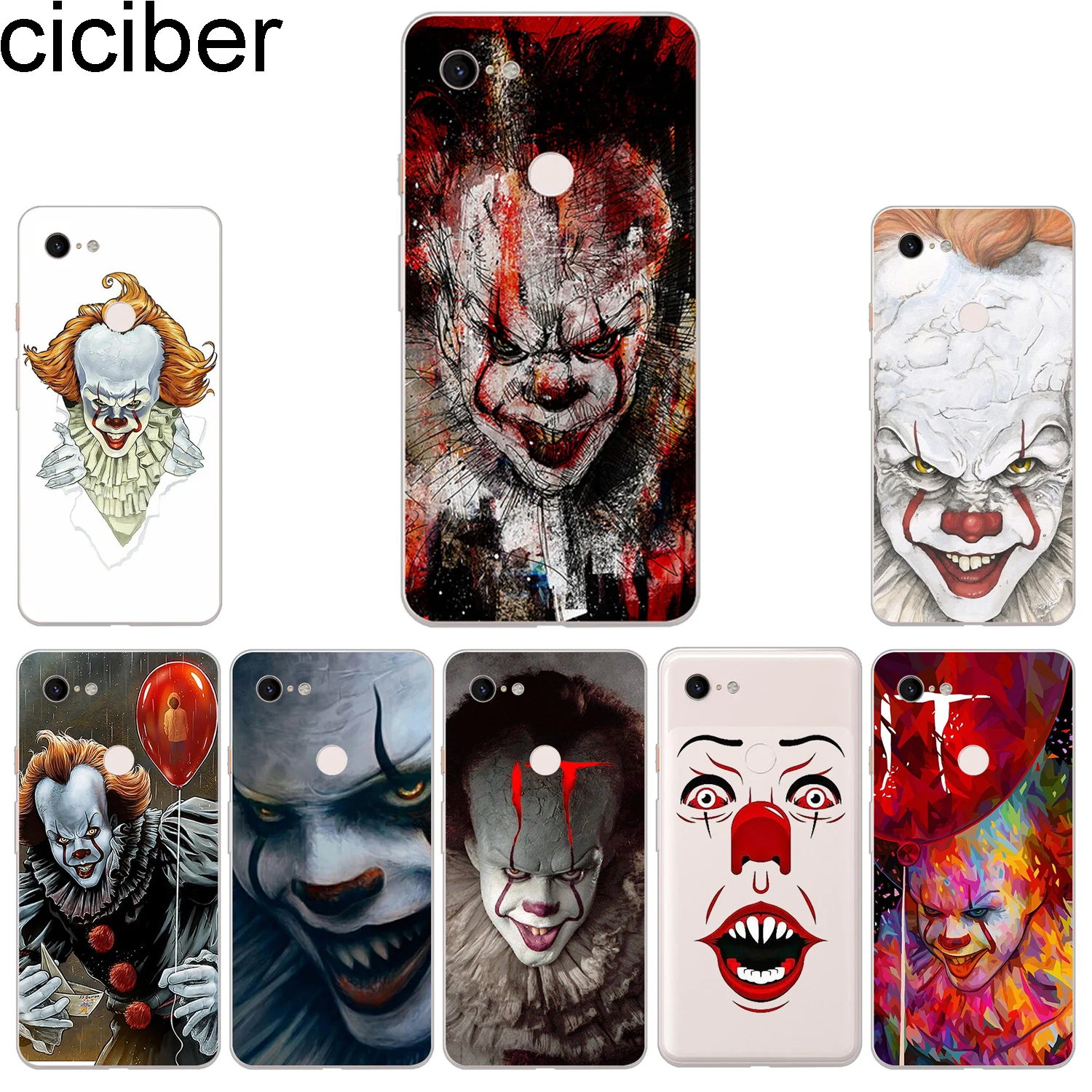 

ciciber New Fashion Phone Cases For Google Pixel 3 2 XL Case Soft TPU Back Cover for Pixel 3XL 2XL Stephen King's It Fundas