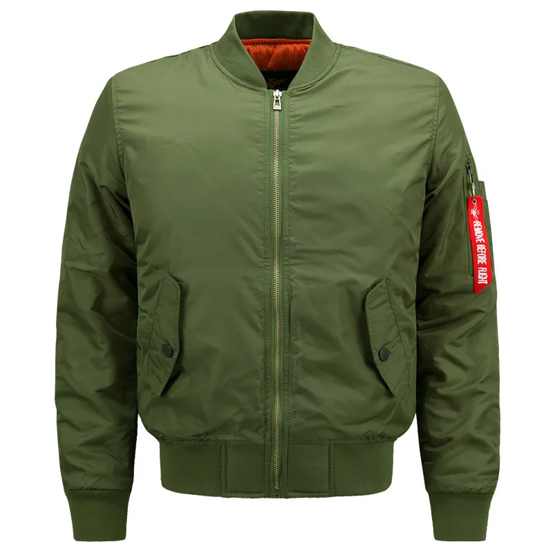 Army Green Men Flight Jacket Air Force One Military Bomber Jacket Plus
