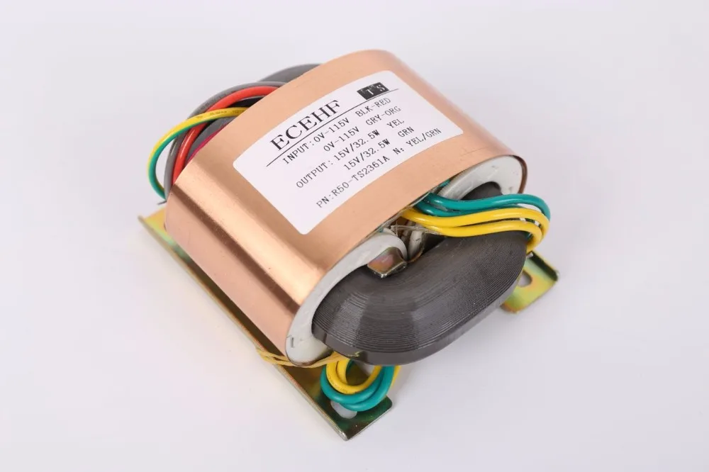 

15V 2.16A 15V 2.16A R Core Transformer R50 custom transformer 115V/115V with copper shield for Pre-decoder Power amplifier