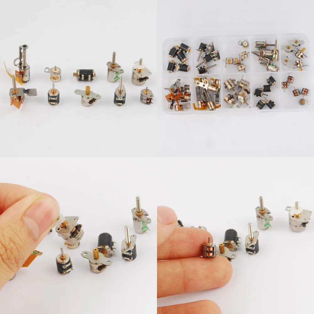 50 unids 3-5 V dc 10 tipos de 4 cables 2 fases motor micro paso a paso Mini motor paso a paso