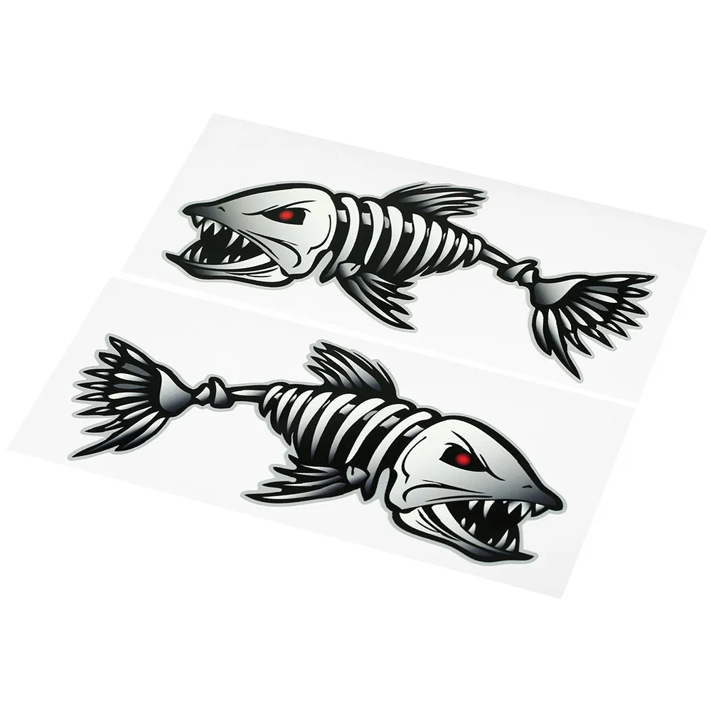 2 шт рыбы зубы стикеры со ртом наклейки со скелетами Рыбалка лодка каноэ каяк Графика аксессуары Водонепроницаемый прочного
