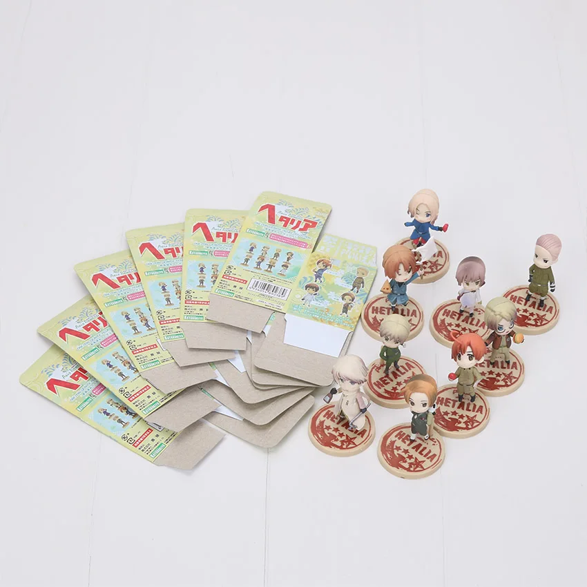 Yellow base box 9 шт./компл. аниме «хеталия и страны оси цифры ПВХ фигурку версии Коллекционная модель игрушки 5 см - Цвет: Yellow base box