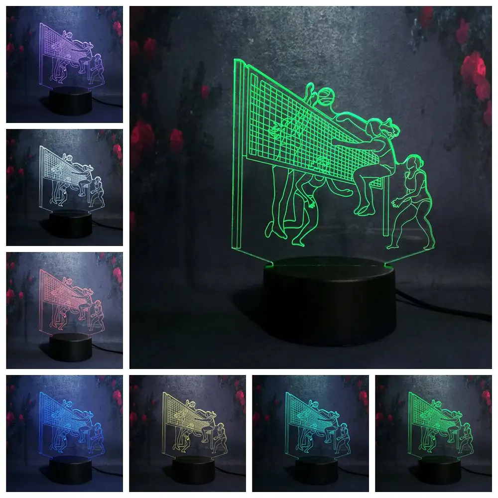 Новый крутой 2019 команда волейбол спортивные серии 3D светодиодный usb лава лампа