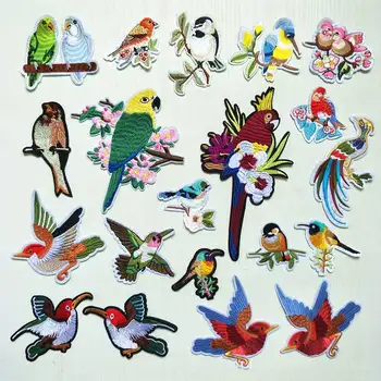

12pcs Cartoon birds Animal patches iron on patches clothes stickers badges DIY Sewing embroidered patches for clothes decoration