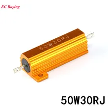 RX24 50W 30R Metal Aluminum Case Heat Sink Resistor Gold High Power Resistor 30 OHM