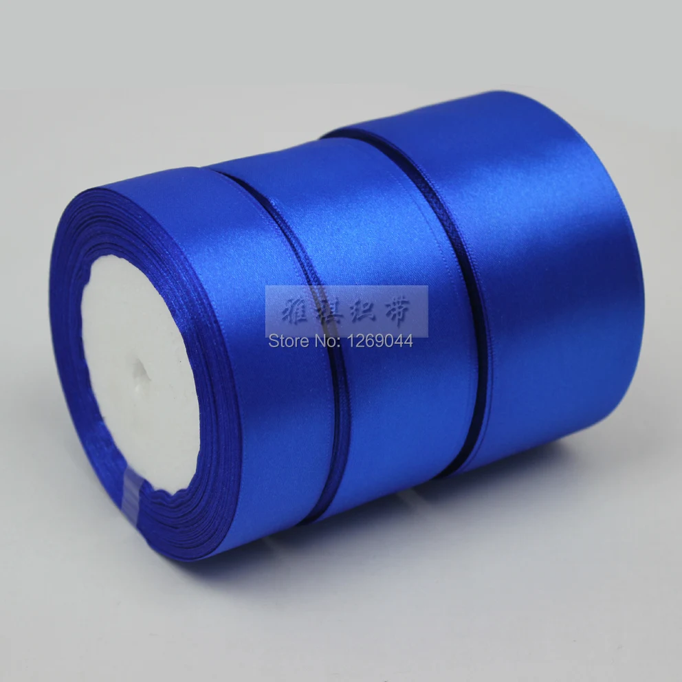 3roll 75Yards Dark Blue Wedding Craft Satin Ribbon 3size ribbonsin