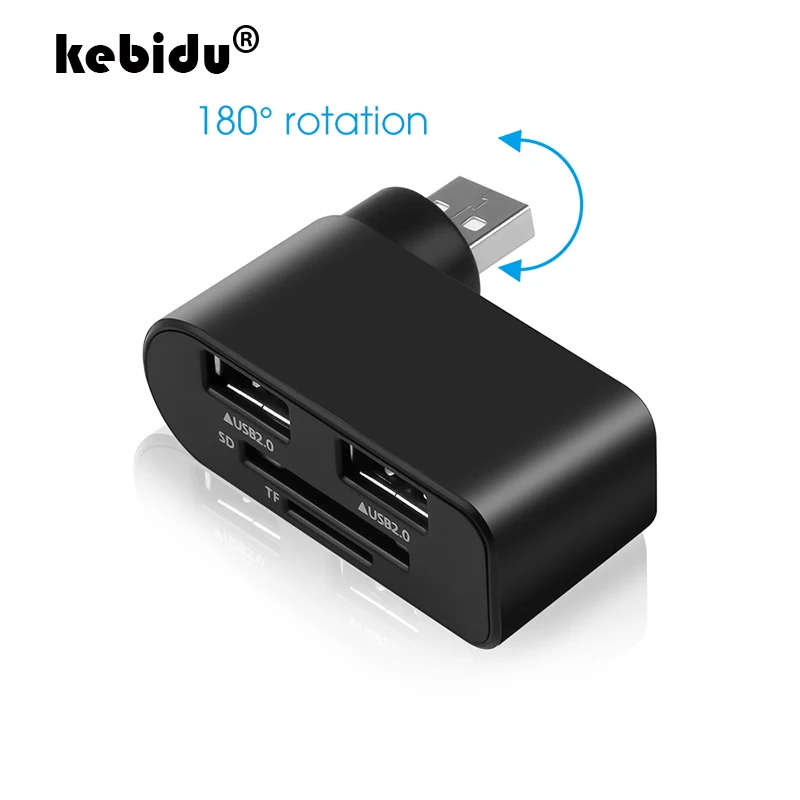 2 порта USB концентратор мини USB 2,0 High Speed концентратор переходник разветвитель для ПК ноутбук TF SD кард-ридер для iPhone Xiaomi Мобильный телефон концентратор