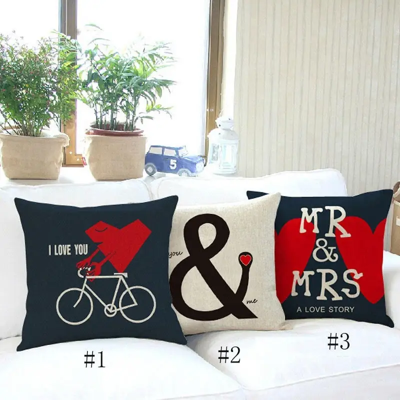 

Nordic Fashion New Cushion cover MR&MRS Love pillow case Sofa Home Decorative sequin Pillow cover Almofadas 45x45cm