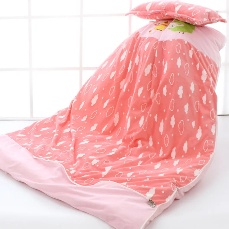 

Baby Sleeping Bag Baby Infant Swaddle Wrap Winter Envelope Cotton for Newborn Pure Cotton Cute Baby Blanket With Baby Pillow