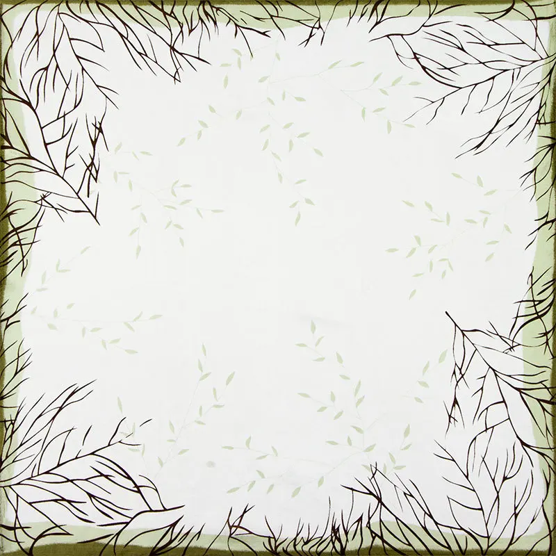 

Guarantee 100% Silk Scarf Square Willow Branch Print Small Square Silk Scarf Women 50cm 2019 Mini Silk Bandana for Office Lady