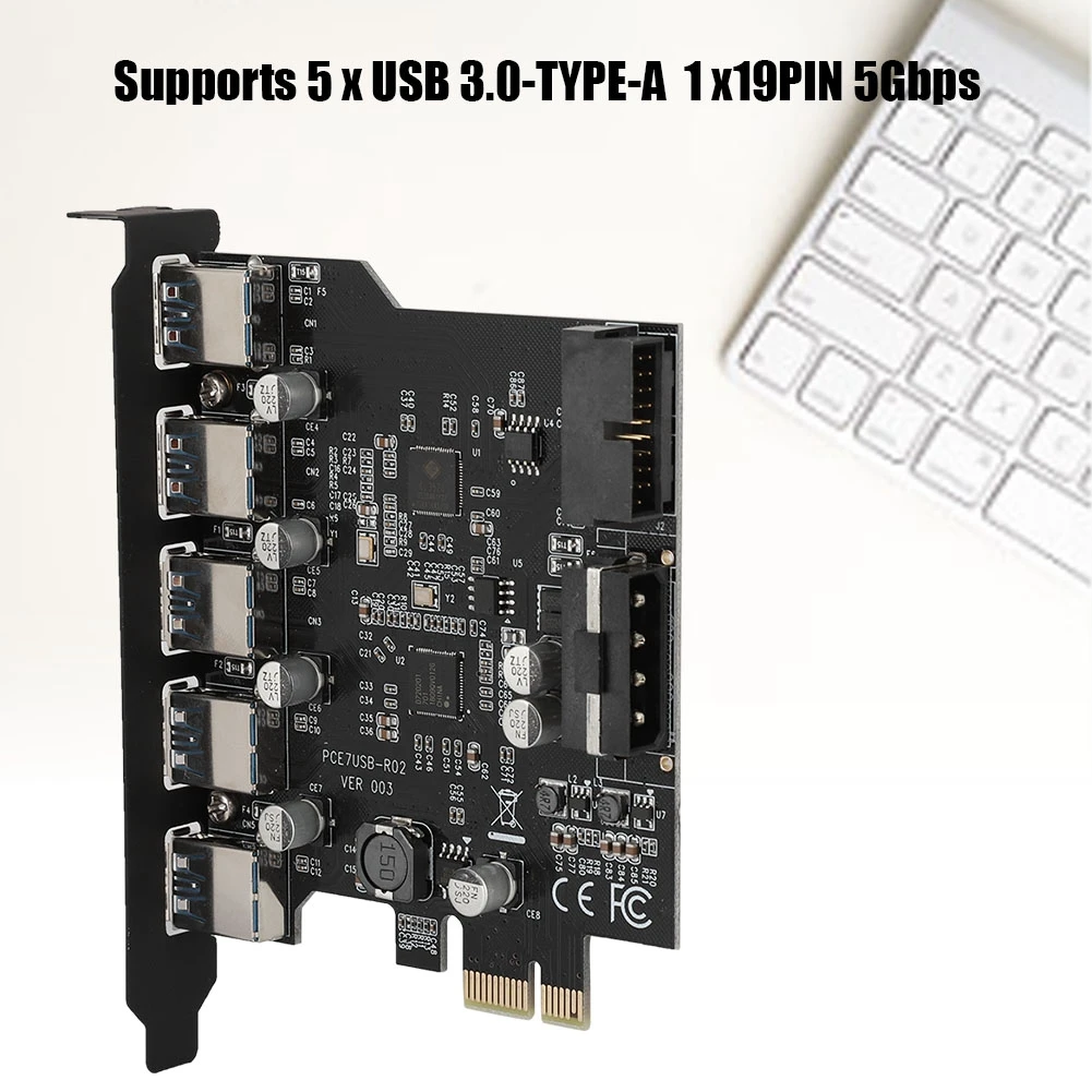 Высокая скорость PCI-E до 5 порты и разъёмы USB 3,0 19 булавки PCI Express карты расширения разъем адаптера добавить на карты для оконные рамы 7 XP