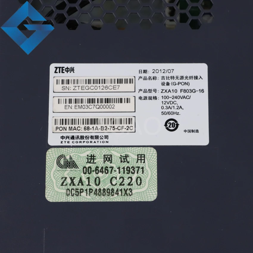Оригинальный Новый ZTE ZXA10 F803G 16 GPON ONU гигабитный пассивный доступ к волокну