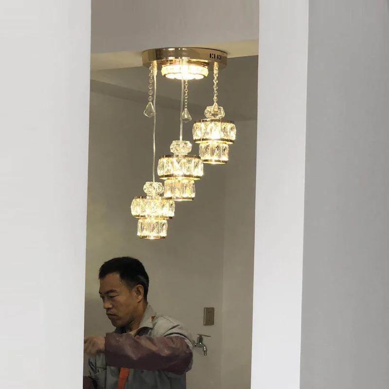 

Led Kitchen lighting modern crystal chandelier hanging lamps Restaurant dining room Kitchen bar shop crystal hanging lighting