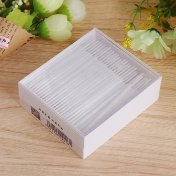 

300Pcs/Lot Portable Soft Plastic Double-headed Brush Stick Floss Pick Toothpick