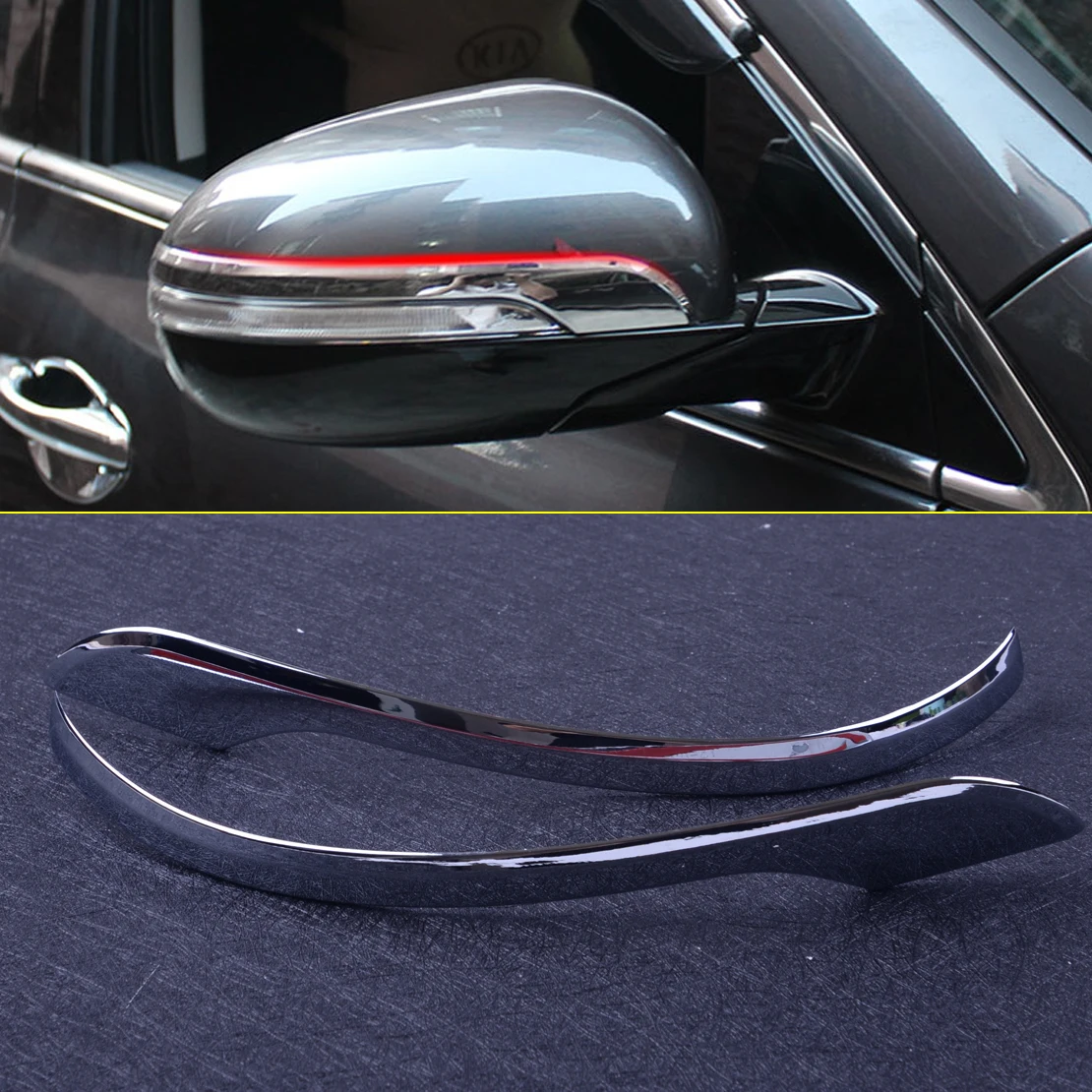 2PCS ABS Chrome Rear view Side Mirror Decorate Trim For KIA Sorento 2015-2019