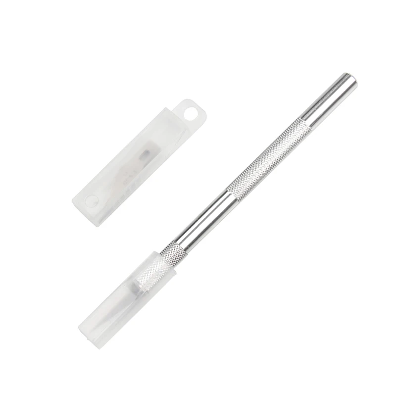 Нескользящие металлический нож набор инструментов Резак гравюра нож + 5 шт. лезвия для Мобильный телефон PCB DIY ремонт ручной набор