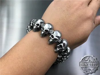 

return to the ancients skull titanium steel bracelet individuality Domineering man tide Fashion rock accessories
