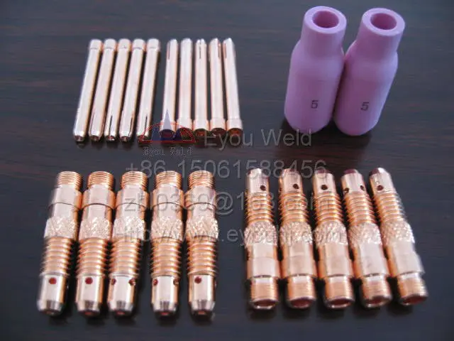 10 pcs Consumables(2.0mm Nozzle+Collect+Collect Body) For TIG Welding Torch WP17 WP18 WP26, [WP-17 WP-18 WP-26]