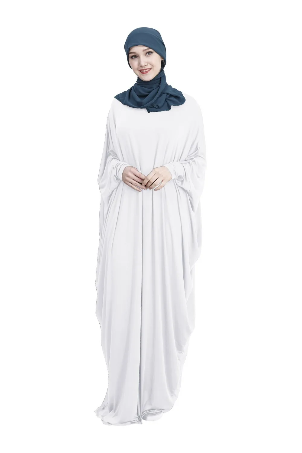 Повседневное мусульманское Макси-платье с рукавом «летучая мышь», кардиган, свободный длинный халат, платья Рамадан, мусульманская молитвенная одежда, служба поклонения