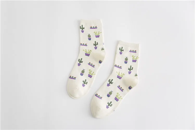 1 пара; сезон весна-лето; удобные милые хлопковые носки с рисунком кактуса для женщин и девочек; повседневные теплые мягкие забавные носки