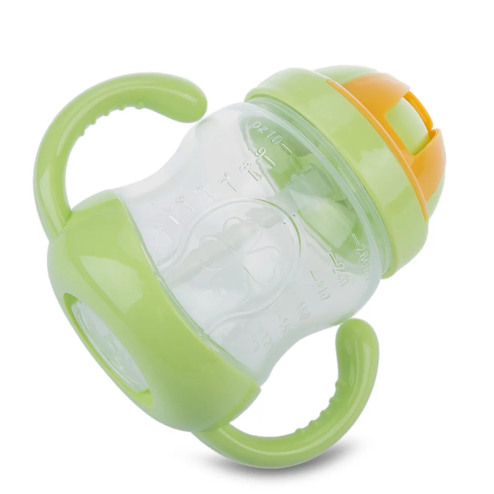 Best-Selling 1Pc New Double Handle Baby Trainer Cup Straw Type Cup Baby Kids Children Feeding Drinking Water Bottle Cup 280ml 04