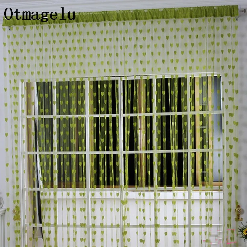 Love heart Line String Curtain Window Shades Door Divider Sheer Separate Curtain Romantic Wedding Decor Curtain Home Decoration12