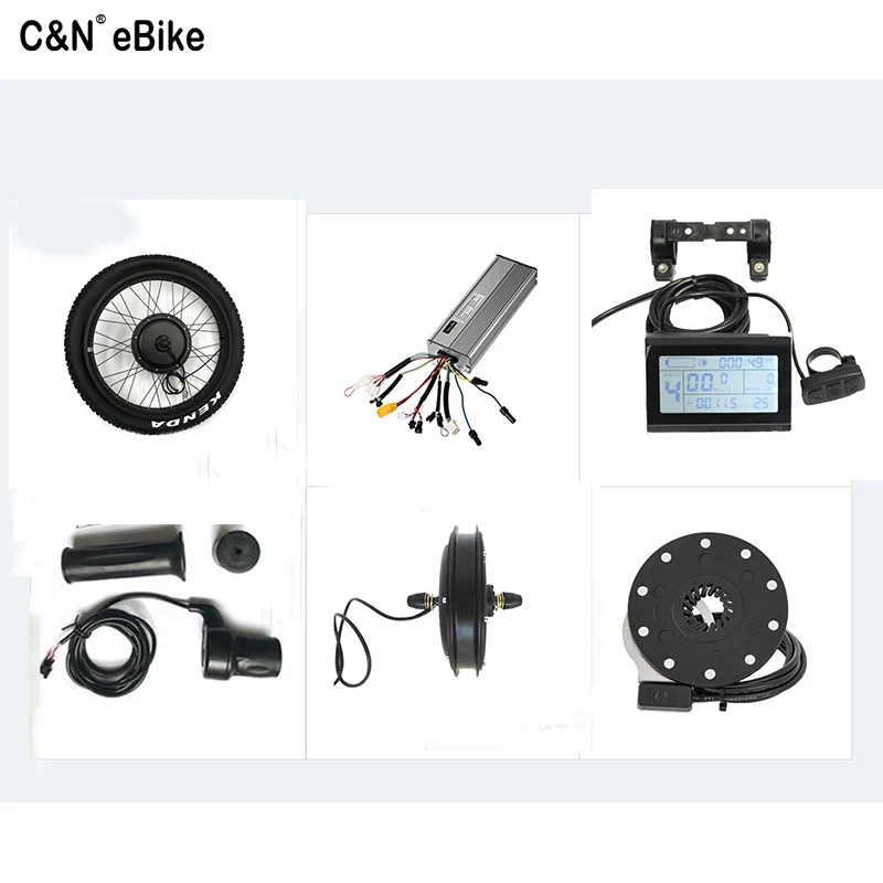 Excellent Rear Drive Ebike 48V 1500W Electric Bicycle Fat snow Bike Conversion Kit 20
