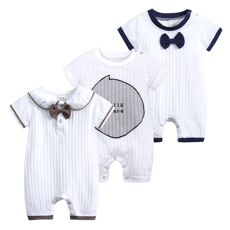 أعلى مولود جديد الطفل السروال القصير الصيف الطفل الملابس 100% القطن قصيرة الأكمام طفل رضيع رومبير الأزياء الرضع نيسيس 0- 18 أشهر