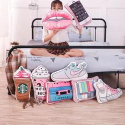 Мультфильм угол мультфильм стиль плюшевые подушки украшения игрушки для детей подарок содержат плюшевые фланелевое одеяло Спальня