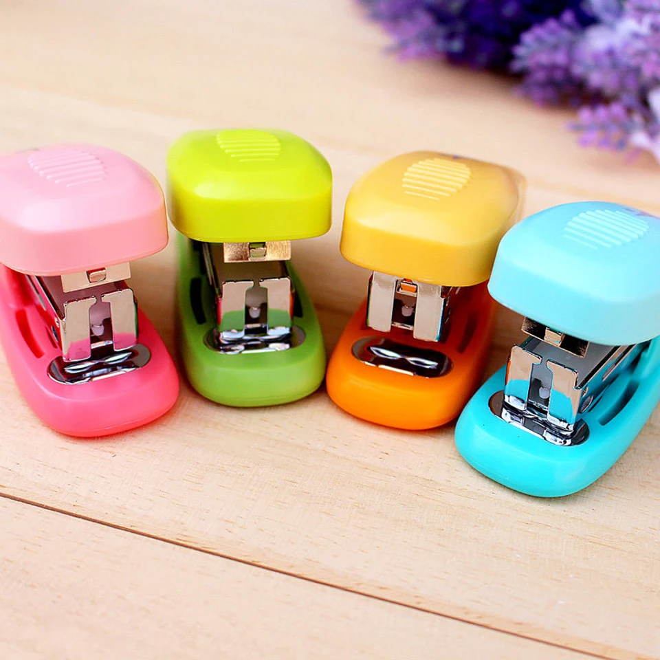 Zycc 0451かわいいキャンディカラーミニホッチキス オフィスガジェット学用品子供学生ギフト Mini Stapler Cute Mini Staplercute Stapler Aliexpress