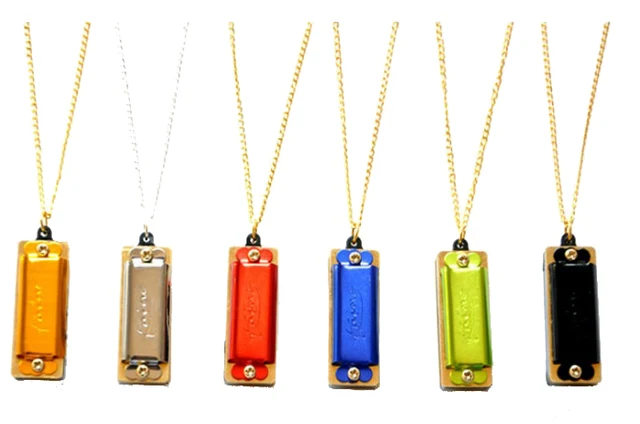 Free shipping! Mini gift harmonica 4 holes 8 tone mini necklace harmonica 8 tone necklace harmonica mini small harmonica(2 Pcs)