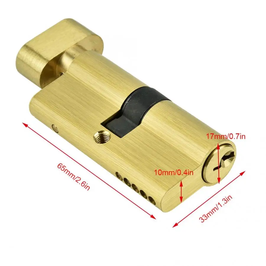 Цилиндр двери предвзятый замок 65 мм медный одиночный открытый замок цилиндр для спальни латунный дверной замок цилиндр с ключами