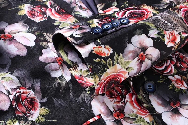 Flower Suit Men 2018 New Arrival High Quality Wedding Party Casual Slim Suits
