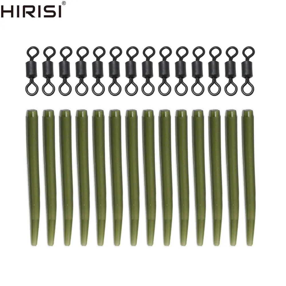 

50+50pcs Carp Fishing Rolling Swivels and Fishing Anti Tangle Sleeves Terminal Rigs