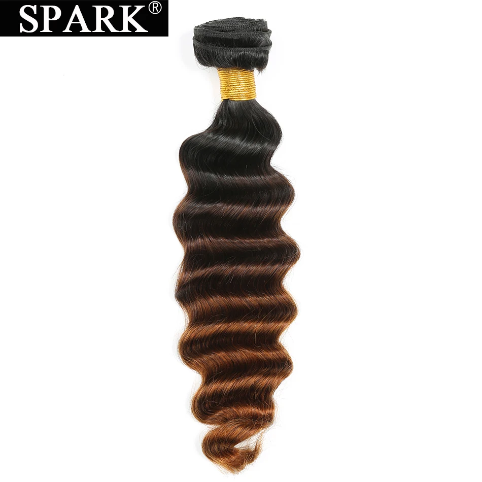 Spark Brazilian Loose Deep Wave Hair Bundles Deal T1B/4/30 Ombre Hair Weave 100% Remy Human Hair Extensions Can Buy 3/4 Bundles