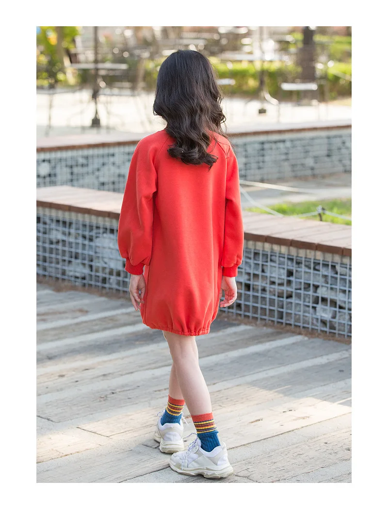fleece dresses for baby big girls solid cotton winter dress baby girl clothes kids thick casual dress clothing children costums (10)