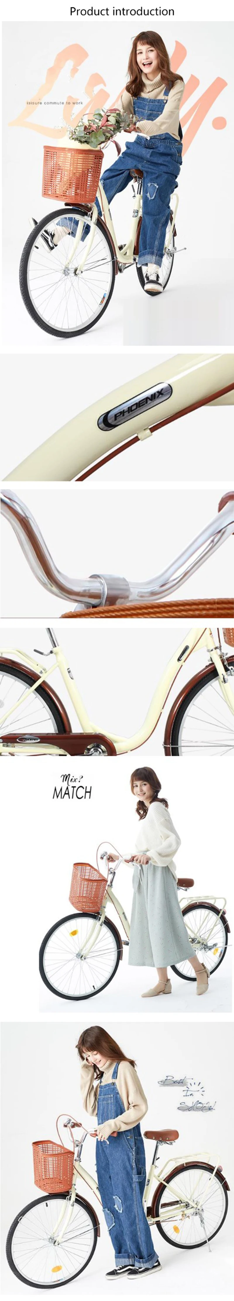 Discount Utility Bicycle Bicycles Single Speed 24 inch Transmission for Men And Women Adult Urban Cycling Students Ordinary Cycling 0