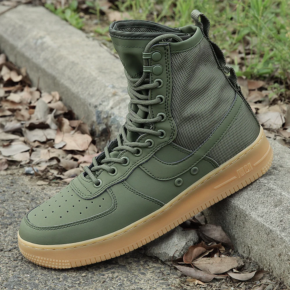 

Air force one army boots male black combat boots tactical desert boots outdoor leisure army green sneakers